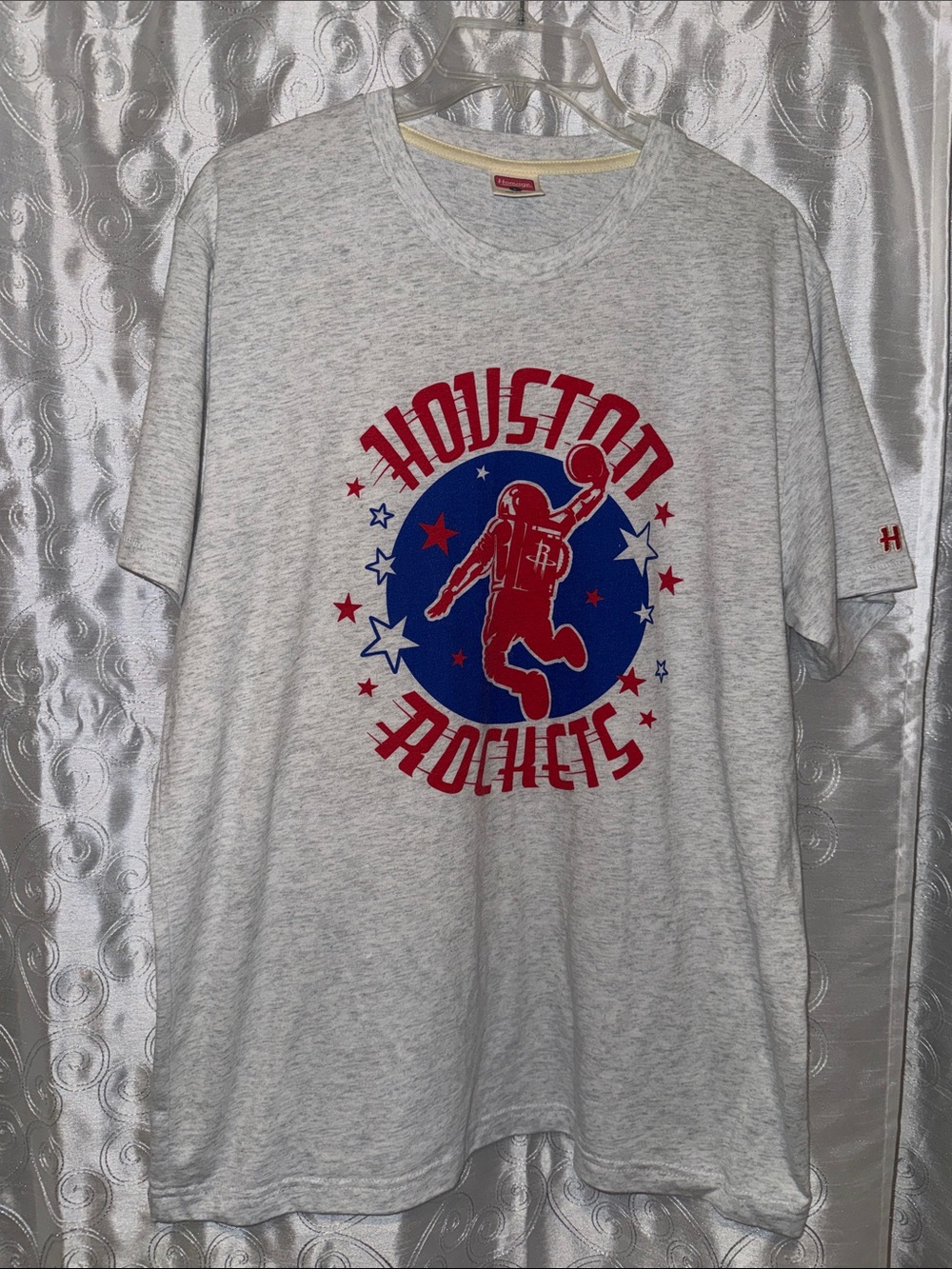 Homage Houston Rockets Gray Short-Sleeve Graphic Tee Men’s Size Large 🔥 B3